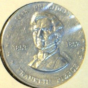 Franklin Pierce Commemorative Mr President Shell Game Medal Token Coin