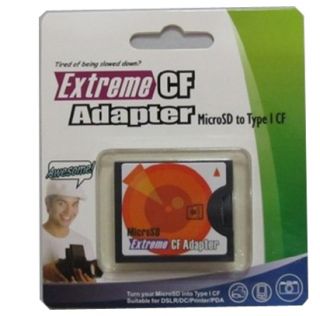  MicroSD Micro SD to Type I Compact Flash Card CF Reader Adapter