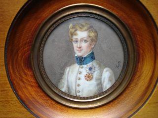 Heinrich Friedrich Füger Antique Signed Miniature Portrait Ivory