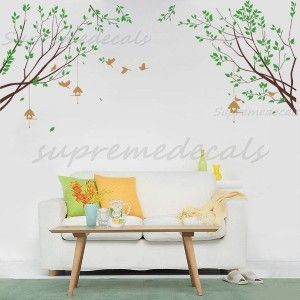 Spring Branch with Flying Birds removable vinyl art wall decals