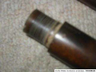 Very old wooden flute, 6 holes, 6 keys flauta,
