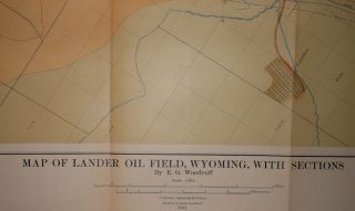  Oil Field Wyoming 1911 Map Shoshone Indian Reservation Fort Washakie