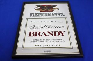 Fleishmanns Brandy Special Reserve Liquor Bar Pub Mirror Sign J203