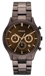 brown ion plated stainless steel bracelet brown dial chronograph date