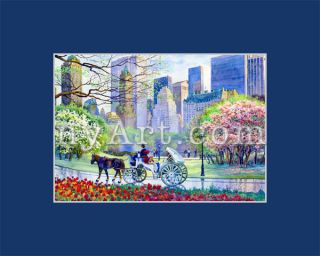 New York Central Park Watercolor Picture Reproduction
