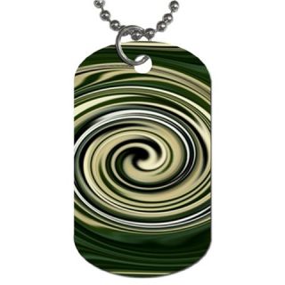 Fractal of Green Hypnosis Dog Tag Necklace