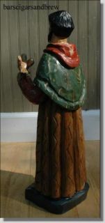 St Saint Francis Statue Catholic Christian Animal Old Wood Look