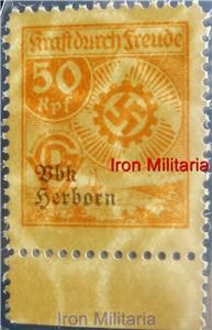 german Nazi KDF DSGV Revenue Stamp MNH Kraft Durch Freude Germany
