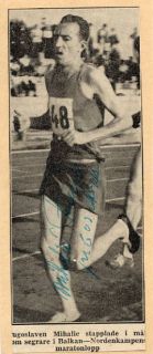   Marathon Winner 56 Olympic Silver FRANJO MIHALIC Autograph 1950s