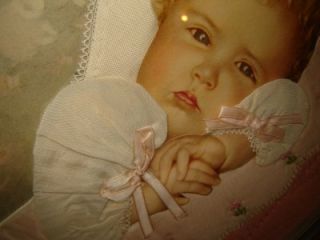 VICTORIAN BABY PICTURE Photograph Mourning framed 3D ~real curly hair
