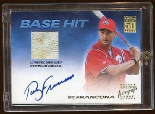 Terry Francona 2001 Topps Game Used Base Autograph SP
