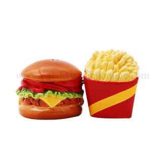 Attractives Mac Burger and French Fries Magnetic Ceramic Salt Pepper