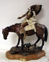 Lorenzo E Ghiglieri Chief Joseph Bronze Sculpture Horse Beautiful