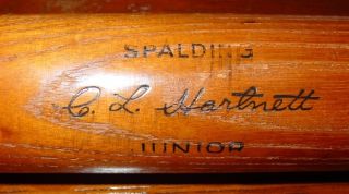 Early Vintage Wood Spalding Baseball Bat Gabby Hartnett