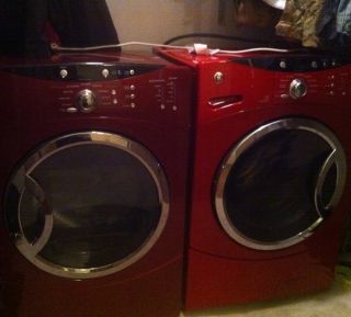 GE Front Loading Red Washer and Dryer