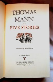 Franklin Library Full Leather Thomas Mann   Five Stories, 100 Greatest