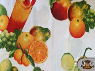 Polycotton Printed FRUIT JUICE Fabric / 56 wide by the yard