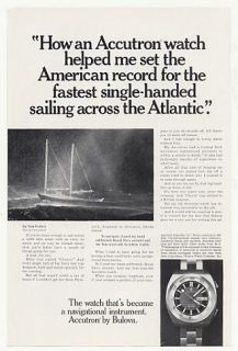 1971 Tom Follett Cheers Sailboat Atlantic Record Accutron Deep Sea A