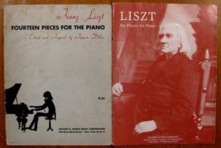 Lot of 4 Franz Liszt Music Books Six Pieces for Piano