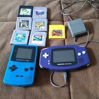 Nintendo Game Boy Color Teal Game Boy Advance Blue 7 Games