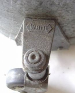 Vintage White Mop Bucket Wringer On Wheels Large Original Label