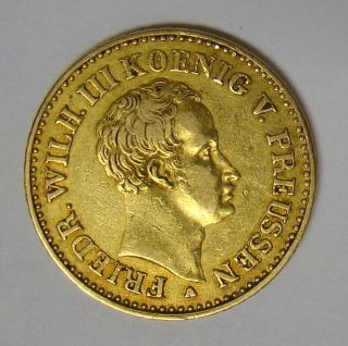 1825 A German States Prussia Frederick Dor Preussen Gold Coin