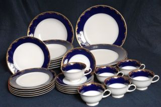 Rosenthal Frederick the Great Dishes Cups Set Plates Cobalt Blue Gold