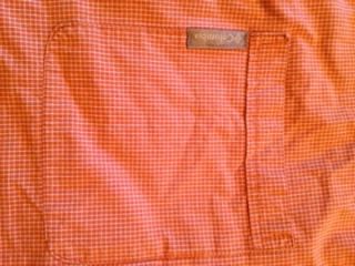 Columbia Sportswear Company Orange Mini Windowpane Short Sleeved Large