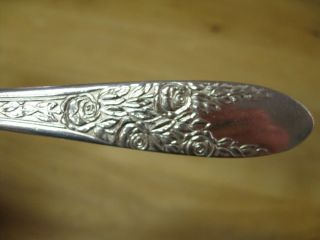 1937 National Silver Co A1 Rose and Leaf Soup Spoon 6 3 4 inch