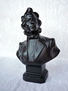 Polish Composer and Pianist Frederic Chopin Metal Bust H 18 Cm