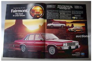 1978 Ford Fairmont 2 Page Large Original Magazine Ad
