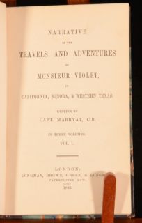 1843 3 Vol Narrative Travels Adventures Monsieur Violet Captain