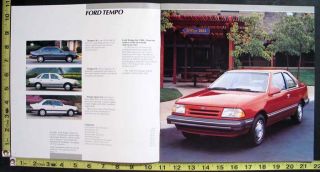 This is an original 1986 Ford Tempo showroom sales brochure. It is