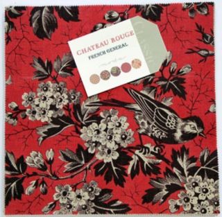 42 10 SQUARES CHATEAU ROUGE MODA FABRIC LAYER CAKE FRENCH GENERAL
