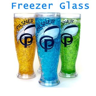 New Cool Freezer Glass Mugs Ice Tea Beer re Freezable Gel Cup