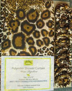 New Mixed ANIMAL PRINT Fabric SHOWER CURTAIN Leopard, Cheetah Tiger w