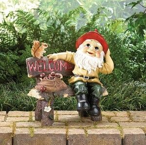 Garden Gnome Greeting Sign Welcome All Your Guests
