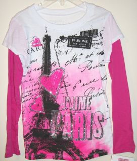 Girls Forever Orchid Paris Tee NWT Sz 6 White