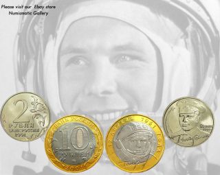  2001 2 Rubles 10 Rubles 40 Years of Space Flight Y A Gagarin