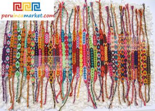 20 Peruvian Woven Wool Friendship Bracelets Andean Bracelets from