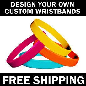 250 Custom Silicone Wristband Bracelets Add Text Art