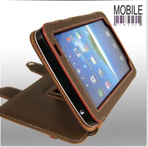 Brown Leather Wallet Case for Samsung Galaxy Tab P1000
