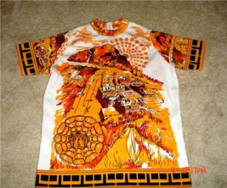 VTG Designer DONOVAN GALVANI MaYaN PYRAMID AZTEC Indian Shirt *M/L