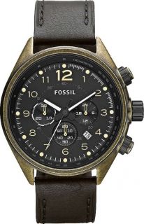 Fossil   Mens Flight Chronograph Leather Band Watch   CH2783