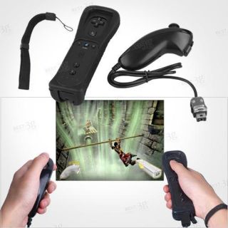 Black Remote Nunchuk Game Controller for Nintendo Wii