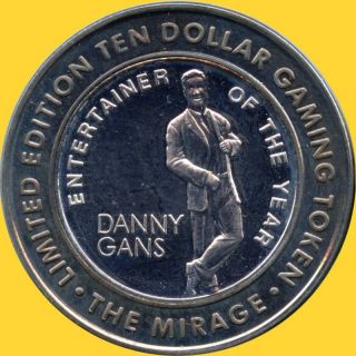 Las Vegas Danny Gans The Mirage 10$ 999 Silver Token