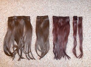 Foxy Locks Deluxe 15 Clip in Hair Extensions Chocolate Brown Burgandy