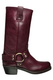 Frye Womens Boots 12R Harness Plum Burgundy Leather 77308 Sz 7 M