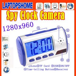  Spy Camera Clock with Remote Control Motion Detection Blue
