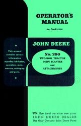 John Deere 290 Two Row Corn Planter Operators Manual JD